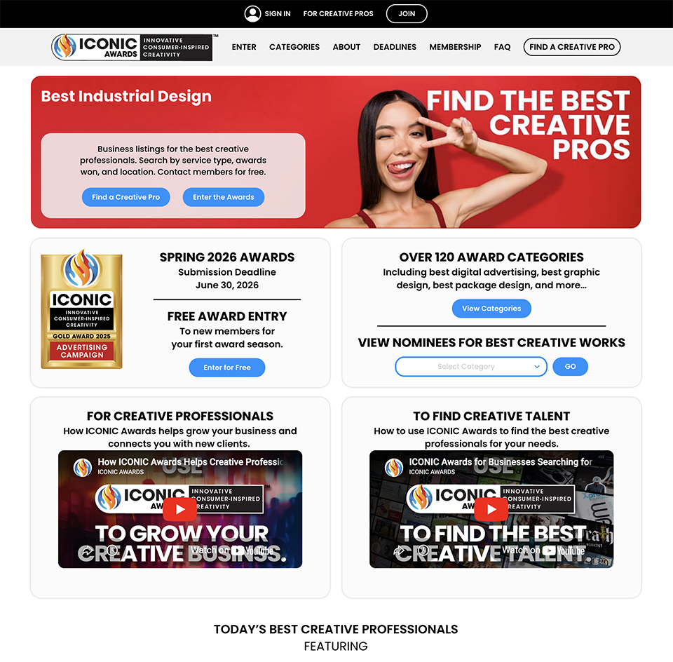Iconic Awards Website design and development with SEO